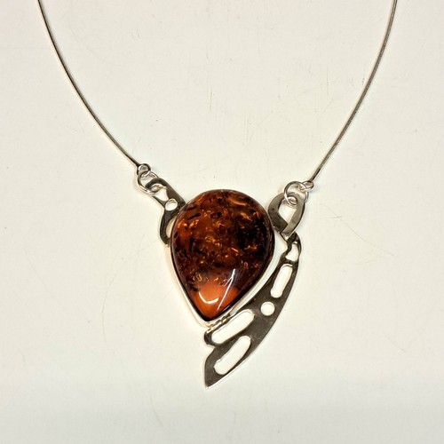 HWG-2417 Pendant Teardrop Rum Amber $195 at Hunter Wolff Gallery